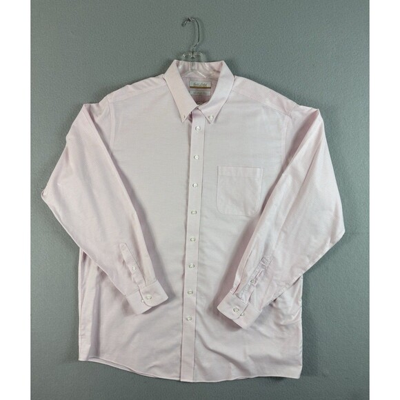 Roundtree Yorke Gold Label Shirt Mens 18.5 / 38 TALL Pink White Check - Picture 1 of 12